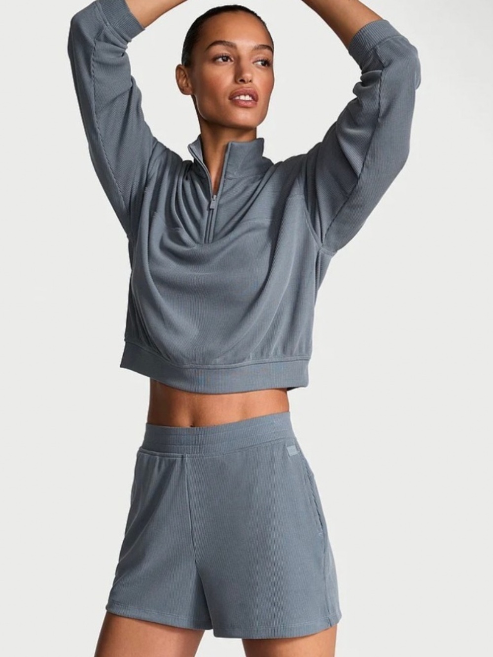 Victoria's Secret Knit Rib Shorts. Size M, grey colour